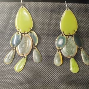 Artsy metallic dangle drop earrings